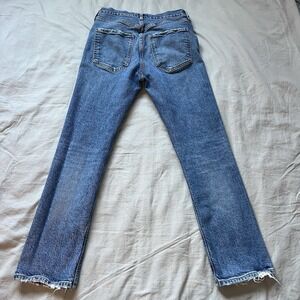 AGOLDE Riley Jeans Womens Size 26x26 High Rise Slim Straight Crop Blue Frequency